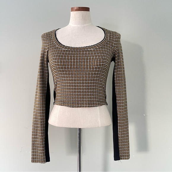 Free People Gold herringbone crop top size small - Picture 1 of 6
